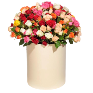 Mixed roses in a hatbox | Flower Delivery Taldom